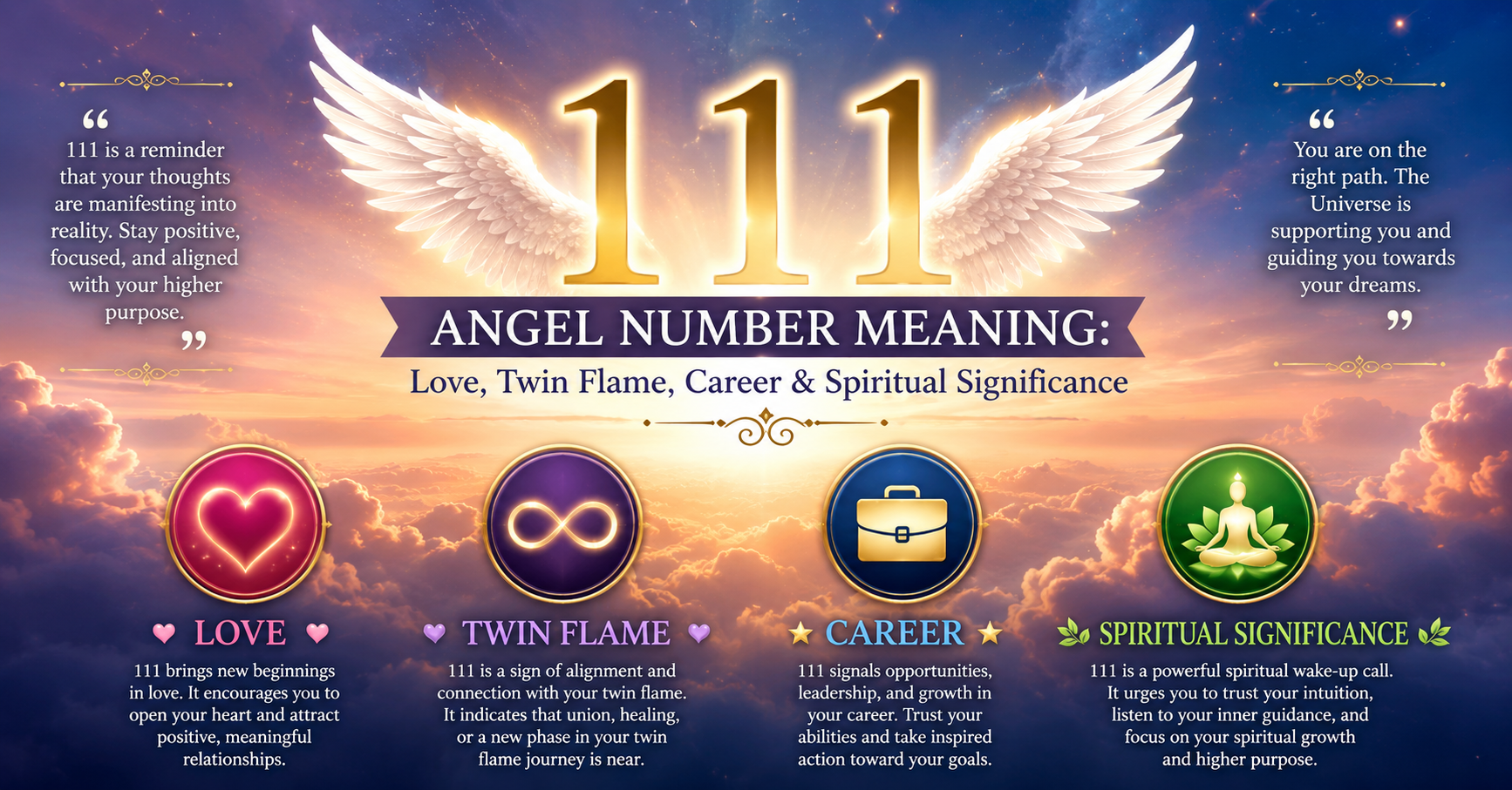 111 Angel Number Meaning: Love, Twin Flame, Career & Spiritual Significance